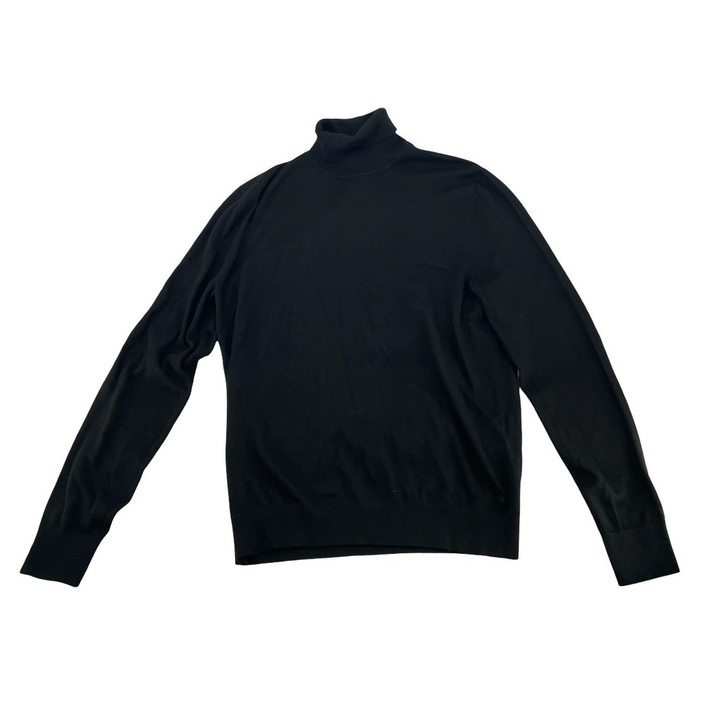 Calvin Klein Men's Turtleneck Sweater Black Wool Blend Medium